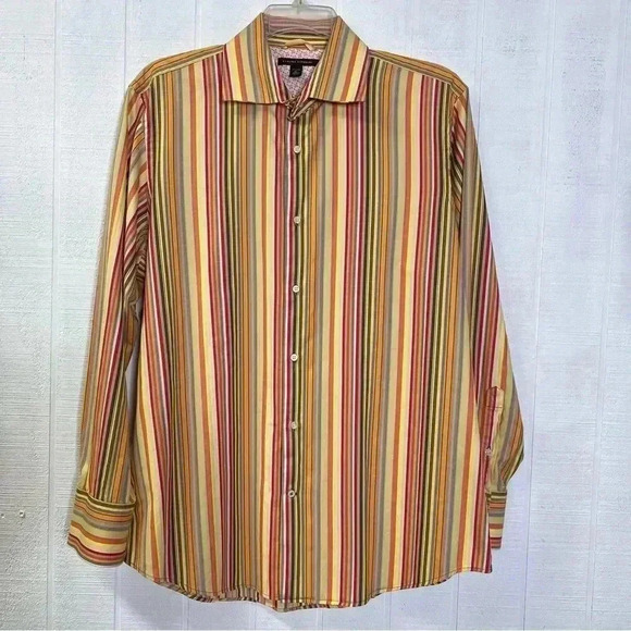 Banana Republic Other - Banana Republic Mens Yellow Striped Dress Shirt Size XL